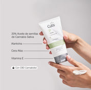Crema hidratante con CBD, manteca de karité y activos calmantes para piel sensible y deshidratada