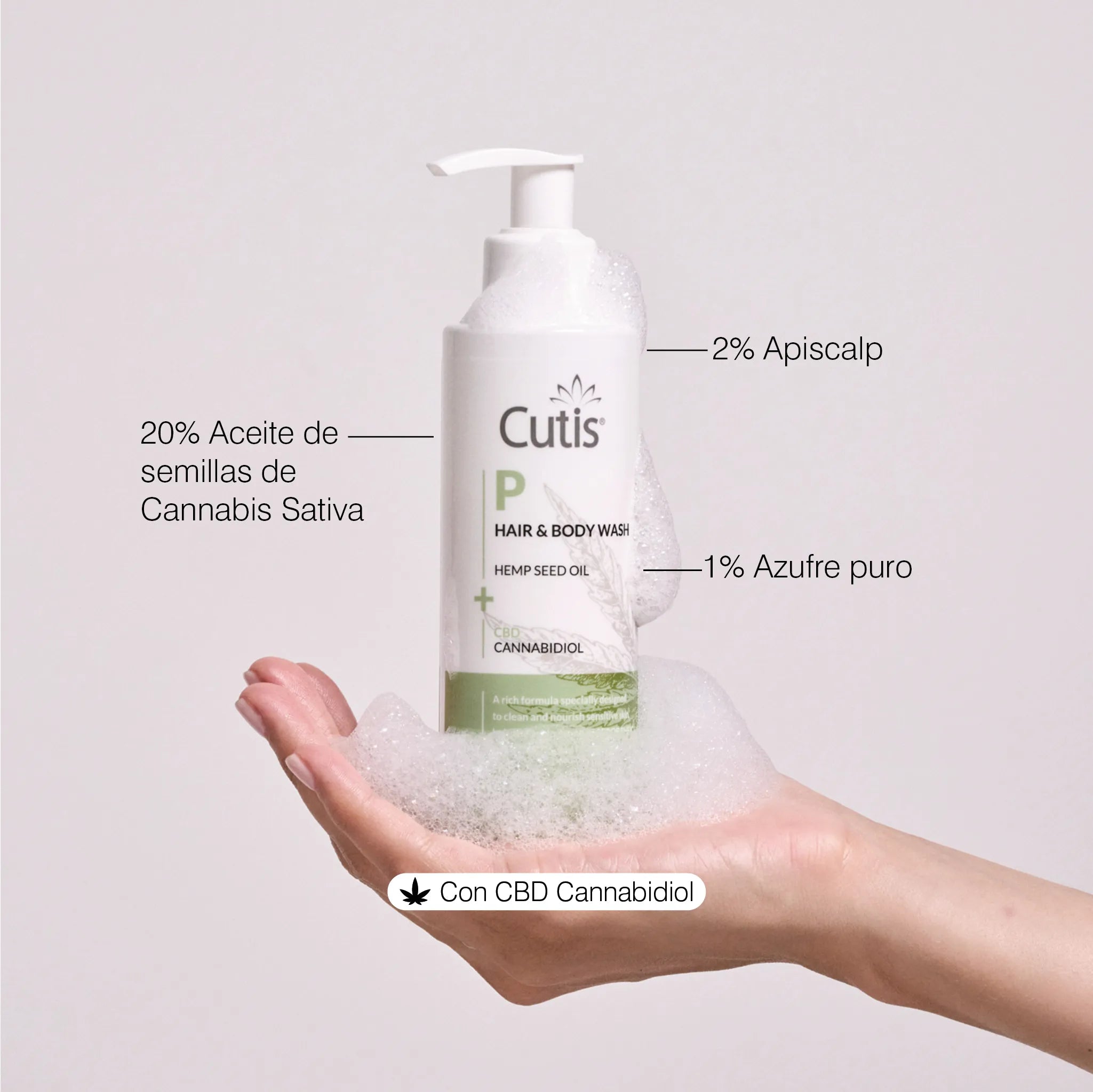 Jabón natural CBD Cutis con 20% aceite de semillas de Cannabis Sativa